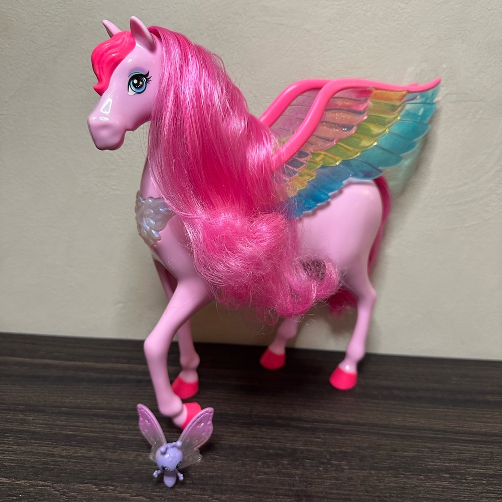 Barbie A Touch of Magic Pink Pegasus Toy Lights & Sounds with Butterfly